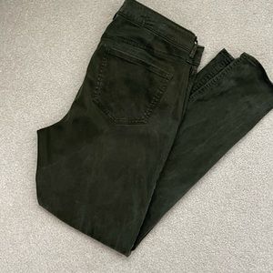 Olive green skinny jeans (marbled)